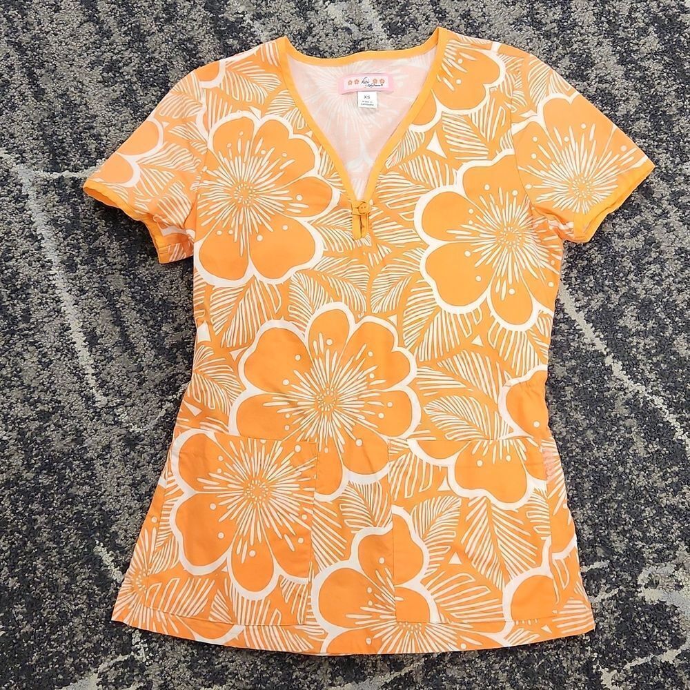 Koi by Kathy Peterson  Scrub Top XS